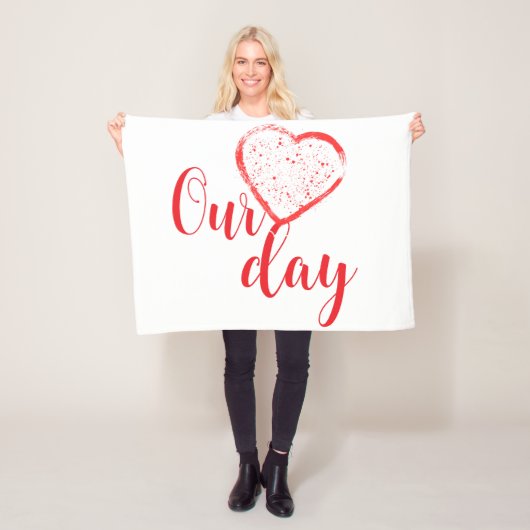 Happy Valentine Day フリースブランケット (インサイチュ)