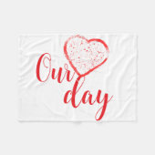 Happy Valentine Day フリースブランケット (正面(横))