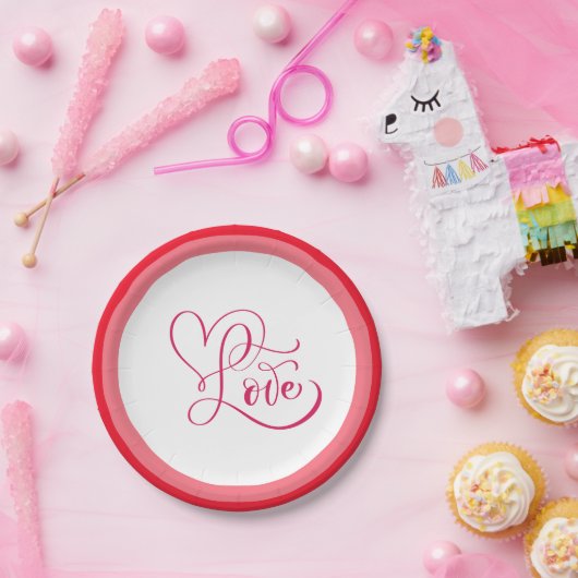 Happy Valentine Day ペーパープレート (パーティー)