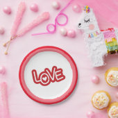 Happy Valentine Day ペーパープレート (パーティー)