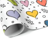 Happy valentine day Colorful hearts  ラッピングペーパー (ロールコーナー)
