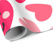 Happy valentine day Funny Pink Red hearts ラッピングペーパー (ロールコーナー)