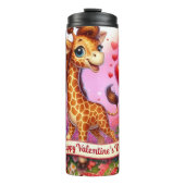 Happy Valentine Day Giraffe Floral Wrap タンブラー (正面)