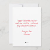 happy valentine day red script arch photo シーズンカード (裏面)