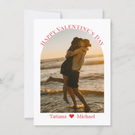 happy valentine day red script arch photo シーズンカード