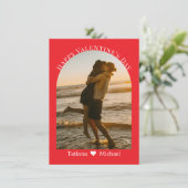 happy valentine day script モダン arch photo red シーズンカード (スタンド正面)