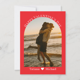 happy valentine day script モダン arch photo red シーズンカード