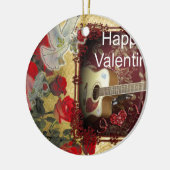 Happy Valentine Day Tunes in myハート セラミックオーナメント (左)