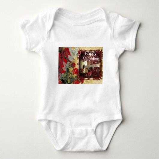 Happy Valentine Day Tunes in myハート ベビーボディスーツ (正面)