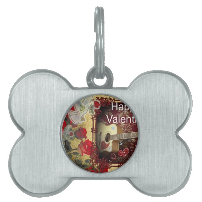 Happy Valentine Day Tunes in myハート ペットネームタグ (正面)