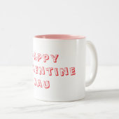 Happy valentine day whit &pink Mug ツートーンマグカップ (正面右)