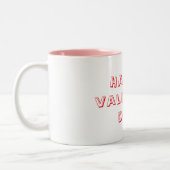 Happy valentine day whit &pink Mug ツートーンマグカップ (左)