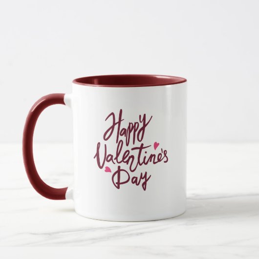 Happy valentine day whit &pink Mug マグカップ (左)