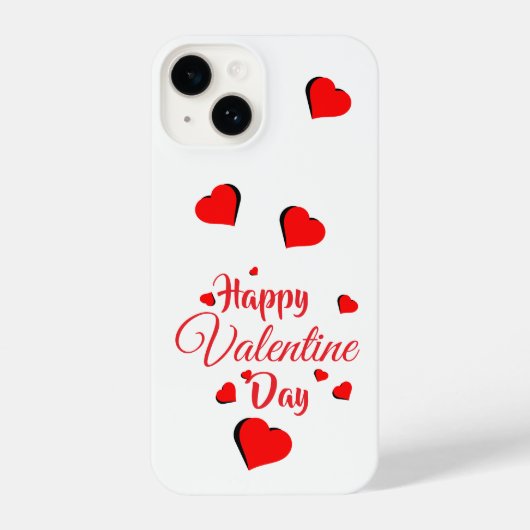 Happy Valentine Day  white iPhoneケース (裏面)