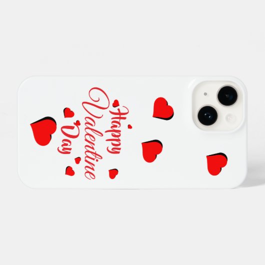 Happy Valentine Day  white iPhoneケース (裏面横)