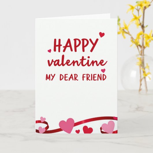 Happy Valentine Dear Friend Card カード (黄色い花)
