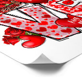 Happy Valentine Gnome Heart Valentine's Day Couple ポスター (角)