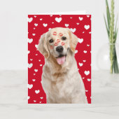Happy Valentine Golden Retriever カード (正面)