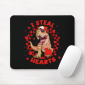 Happy Valentine I Steal Hearts Trex Funny Dinosaur マウスパッド (マウス)
