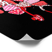 Happy Valentine Nicu Nurse Coquette Bow Heart Girl ポスター (角)