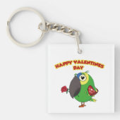 happy valentine parrot キーホルダー (正面)