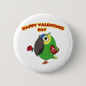 happy valentine parrot 缶バッジ (正面)