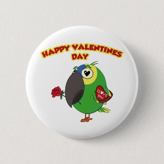 happy valentine parrot 缶バッジ