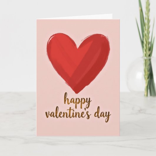 Happy Valentine Red Heart Card カード (正面)