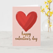 Happy Valentine Red Heart Card カード (黄色い花)