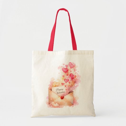 Happy Valentine Romantic Heart Tote Bag トートバッグ (正面)