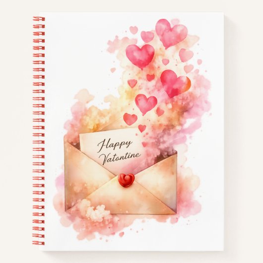 Happy Valentine Romantic Love Notebook ノートブック (正面)