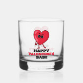 Happy Valentine’s Babe – Cute Heart Design ウイスキーグラス (裏面)