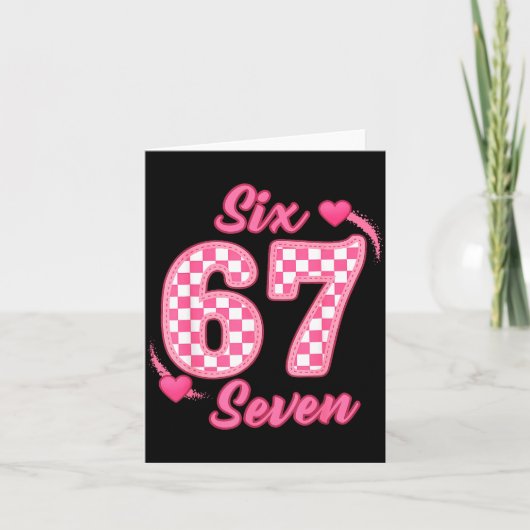 Happy Valentine’s Day 67 Meme Hearts Coquette Bow カード (正面)