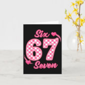 Happy Valentine’s Day 67 Meme Hearts Coquette Bow カード (黄色い花)