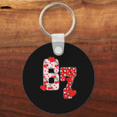 Happy Valentine’s Day 67 Meme Hearts Coquette Bow  キーホルダー (正面)