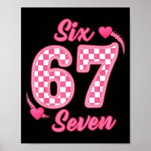 Happy Valentine’s Day 67 Meme Hearts Coquette Bow  ポスター (正面)