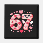 Happy Valentine’s Day 67 Meme Hearts Coquette Bow マグネット (正面)