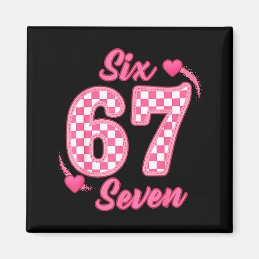 Happy Valentine’s Day 67 Meme Hearts Coquette Bow  マグネット (正面)