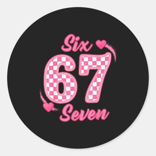 Happy Valentine’s Day 67 Meme Hearts Coquette Bow  ラウンドシール (正面)