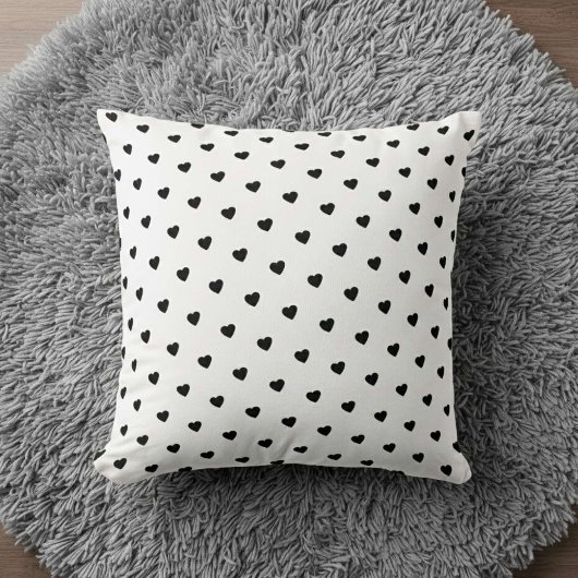 Happy Valentine’s Day Black Heart Design クッション