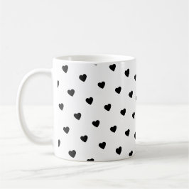 Happy Valentine’s Day Black Heart Design  コーヒーマグカップ