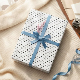 Happy Valentine’s Day Black Heart Design  ラッピングペーパー