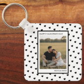 Happy Valentine’s Day Black Heart Design love キーホルダー (正面)