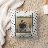 Happy Valentine’s Day Black Heart Design love クッション (ブランケット)