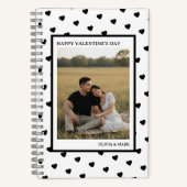 Happy Valentine’s Day Black Heart Design love Not ノートブック (正面)