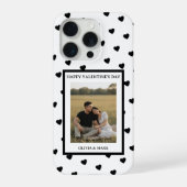 Happy Valentine’s Day Black Heart Romantic love iPhoneケース (裏面)