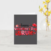 Happy Valentine’s Day Bruh Funny Valentine Couple  カード (黄色い花)