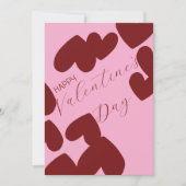 Happy Valentine’s Day – Burgundy Hearts on Pink シーズンカード (正面)