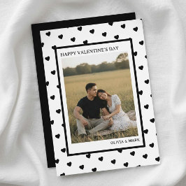 Happy Valentine’s Day Card Black Heart Design  シーズンカード