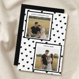 Happy Valentine’s Day Card Black Heart Design シーズンカード